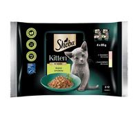 SHEBA Kitten Choice of flavours in sauce 4x85g nourriture humide avec saumon et poulet pour chatons