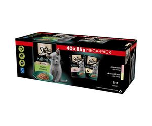 SHEBA Kitten Choix de saveurs 40x85 g en morceaux de sauce avec saumon, poulet pour chatons