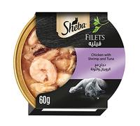SHEBA Coquille Filets Poulet Avec Crevettes 16 X 60g ( 47,81€/ KG)