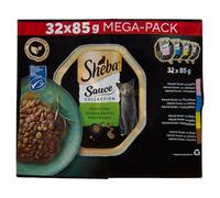 Sheba Sauce Collection Sélection Assortie Nourriture Humide pour Chats 32 Cuves de 85 g