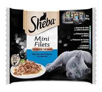 Sheba Mini Filets en sauce pour chat adulte - Nourriture humide pour chats - sélection aux poissons - Sachets fraîcheur 21181