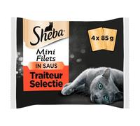 Sheba Mini Filets Sachets fraîcheur en Sauce 4 variétés – boîte de 4x85 g