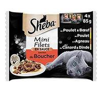 Sheba Mini Filets Sachets fraîcheur en Sauce 4 variétés - La boîte de 4x85g