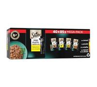 SHEBA Mini Filets - Sachets Fraîcheur en Sauce, Sélection à la Volaille pour Chat Adulte - 40x85g
