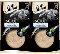 Sheba Multipack Soup Lot de 40 sachets de Nourriture Humide pour Chat Poisson Blanc 40 x 40 g