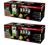SHEBA Nature’s Collection Une sélection de saveurs en sauce nourriture humide complète pour chats adultes 80x85 g