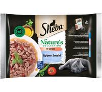 SHEBA Nature's Collection Fish Flavours aliment complet humide pour chats adultes au thon et à l'huile de lin sauce sachet 4x85 g