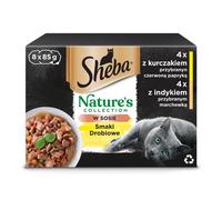 SHEBA Nature's Collection Saveurs de volaille en barquette 8x85g poulet aux poivrons et dinde aux carottes