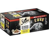 Sheba Nourriture Humide pour Chat Delikatesse en gelée, 40 sachets de 40 x 85 g, Nourriture pour Chat Humide, volaille Fine Variante avec Canard, Poulet, volaille et Dinde