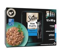 Sheba - Pâtée Adulte Mini Filets en Sauce, Saveur Poissons Pêche Durable, Texture Fondante (12 sachets) - Le Lot De 3