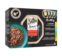 Sheba - Pâtée Gourmet en Sauce pour Chat Adulte, Texture Savoureuse aux Saveurs Variées (12 x Barquettes) - Lot de 3 - Vendu par Lot