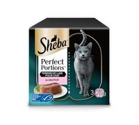 Sheba Perfect Portions pour chat adulte Barquettes Nourriture humide Terrine de luxe au saumon 6x37 LOT DE 8
