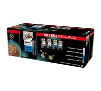 SHEBA Sauce Collection Sachets de sauce Fish Flavours 40x85 g avec saumon, poisson blanc, thon, cabillaud