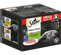 Sheba Sauce Lover - Nourriture Humide Fine pour Chat dans Le Bol - Diversité Fine au Saumon (MSC), au Thon (MSC), au Poulet et au Canard - 32 x 85 g