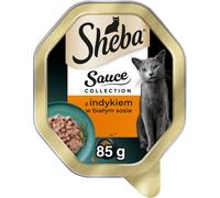 SHEBA Sauce Nourriture humide pour chats au poulet dans une sauce blanche 85 g
