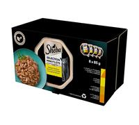 SHEBA Sélection Saveurs Volaille barquettes 8x85 g en sauce avec poulet et dinde, poulet, volaille, dinde