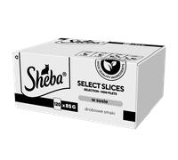 SHEBA Selection Select Slices Saveurs de volaille 120x85 g en morceaux de sauce avec : canard, poulet, volaille, canard et dinde pour chats adultes