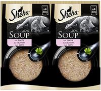 Sheba Soup Adult Lot de 40 sachets de Nourriture Humide pour Chat avec Saumon 10 x 4 x 40 g