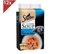 SHEBA Soupe 48 Sachets fraîcheur aux filets de thon pour chat 40g (12x4)