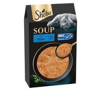 SHEBA Soupe Sachet de Nourriture Humide pour Chat Adulte au Thon, Pack de 40 (10 x 4 x 40 g)