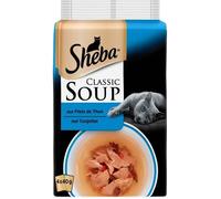 SHEBA Soupe sachets fraîcheur aux filets de thon - Pour chat - 4 x 40 g