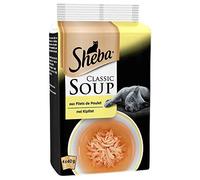 SHEBA Soupes aux Filets de Poulet pour Chat 4 x 40 g