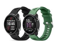 Shecret 2 Pièces 20mm Remplacement Bracelet pour Garmin Vivoactive 3/3 Music/Venu/Venu 2 Plus/Sq/Sq 2/Forerunner 245/645/55, Watch Band en Silicone Souple Flexible pour Garmin Vivomove HR, Noir Vert