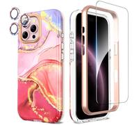 SHEDEER Coque pour Iphone 16 Pro Max, 4 en1 Paillette Caméra Protection & Verre Trempé & Bumper & Étui pour Iphone 16 Pro Max,Coque pour Iphone 16 Pro Max avec Paillettes, Brillant, Antichoc, Rose