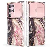 SHEDEER Coque pour Samsung S23 Ultra avec Coulissante Protection de la Caméra& Verre Trempé, Coque pour Galaxy S23 Ultra,Chic IMD 3D Motif Double Face,360 Protection, Anti Choque, Awesome Noir