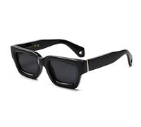 SHEEN KELLY Lunettes de soleil Carré épais rétro pour hommes femmes Lunettes de soleil rectangulaires étroites et épaisses tendance des années 90