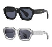 SHEEN KELLY Lunettes de soleil homme femme à La Rétro Mode Épais Hexagone cadre orange 80s Lunettes
