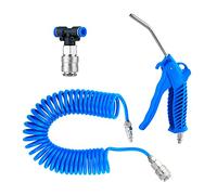 SHEENO Pistolet de Soufflage d'air 5m, Air Comprimé Tuyau Spirale, Tuyau Flexible Camion pour Nettoyage Poussière Prise