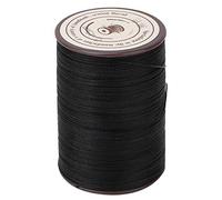 Sheens Couture Cuir, 0.45mm Cuir Fil Ciré Corde Fil De Polyester pour Le Cuir DIY Projet Collier Bracelet Artisanat Faire 160m/Rouleau(Noir)