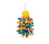 Jouet Perroquet, Jouets colorés en Morsure de Cage pour Perroquet Suspendus en Bois pour Perles colorées pour perroquets de Petite et Moyenne