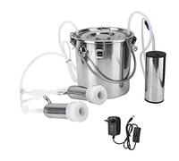 Sheens Machine à Traire Électrique 5L, Double Tête Portative en Acier Inoxydable, pour Bétail, 100-240V, Réglementation Européenne