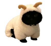 Sheep Dog Costume, Plush Lamb Shape Pet Hoodie with 3D Horn Design, Cute