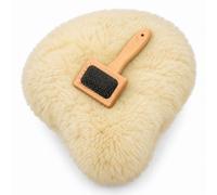 Sheep Dreams Housse de selle de vélo en véritable peau d'agneau - Housse de selle de vélo douce et respirante avec brosse d'entretien - Pour toutes sortes de selles de vélo - Environ 29 x 24 cm