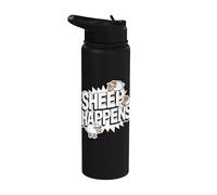 Sheep Happens Funny Sheep Stainless Steel Insulated Water Bottle