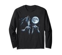 Sheep Shirt Sheep and Wolf Howling at The Moon Manche Longue