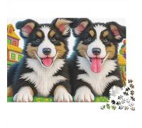 SheepChien Puzzle 1000 Pièces Très Bonne Qualité Senior Chiots Collie Cadeau Fin D'année Activité Solo Impression Nette Carton Résistant 70x50cm/1000pcs
