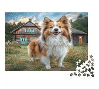 Sheepdog Country Cottage 1000 Piece Jigsaw Puzzle Paper for Adults Puzzle Game for Family Relaxing Focus Home Decor Gift 38x26cm/1000pcs