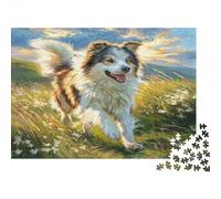 Sheepdog Outdoor Meadow 1000 Piece Jigsaw Puzzle for Adults 1000 Pieces Puzzle Game Paper Relaxing Focus Home Decor Gift 52x38cm/1000pcs