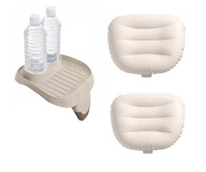Sheepmania INTEX Ensemble de 3 pour Tous Les Bains à remous Intex PureSpa Appuie-tête Gonflable + Plateau à Boissons pour hydromassage PureSpa