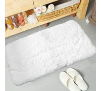 Sheepping Tapis de Bain Antiderapant, 80 X 50 cm Tapis Salle de Bain Absorbant, Tapis de Douche Lavable en Machine, Tapis de Bain pour Salle de Bain, Blanc