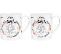Sheepworld 45397 - Tasse XL - Motif « Belle » - Grande Tasse en Porcelaine - 60 cl - avec Inscription en Allemand - Cadeau pour Petit ami, Petite Amie (Lot de 2)