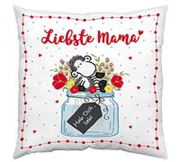 Sheepworld 45615 Mama Coussin réversible en Coton avec Rembourrage 100% Polyester Blanc 40 x 40 cm