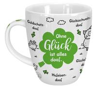 Sheepworld 46504 Tasse sans bonheur est tout doof, trèfle, 1 pièce (1 paquet) : tasse à café avec motif imprimé