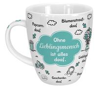 Sheepworld 46508 Tasse en porcelaine avec inscription en allemand Lieblingsmensch ist Alles doof, Wolke 45 cl Bleu