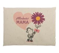 Sheepworld 48616 Coussin de noyaux de Cerises avec Motif « Allerbeste Mama | Coussin dans boîte Cadeau, Coton, 25 cm x 18 cm | Cadeau Maman, Cadeau de fête des mères, Cadeau pour Elle