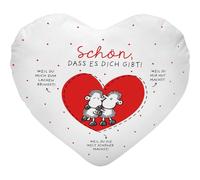 Sheepworld 74464 Coussin en Peluche avec Motif Weil - Coussin en Forme de cœur - 30 x 28 cm - Polyester - Amour, Saint-Valentin, idée Cadeau